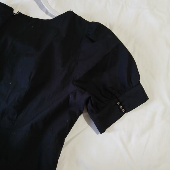 eShakti Sz XL 18 (US 12) Black Floral Embroidered Dress cotton blend - Picture 6 of 15